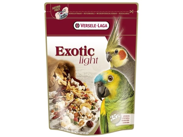 Versele-Laga Parrots Exotic Light Mix 750g, Frø, 750 g, Papegøye, Vitamin A, Vitamin D3, Vitamin E, Protein 14%, fat content 16.50%, crude fiber 13...
