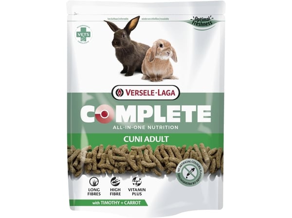 Versele-Laga Cuni Adult Complete, Granuler, 500 g, Kanin, Vitamin A, Vitamin C, Vitamin D3, Vitamin E, Kopper, Kobbersulfat, Jod, Strykejern, Manga...