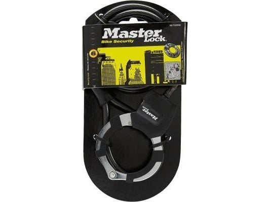 MASTER LOCK katumansetti, vaijerilukko, musta, teräs, avain, 1000 mm, 8 mm