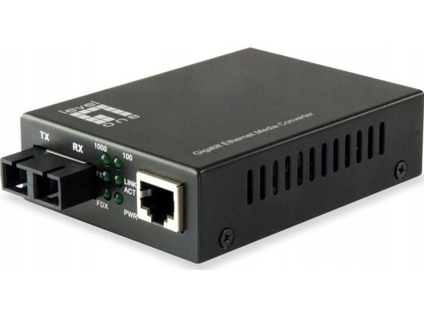 LevelOne GVT-2002 - Fibermedieomformer - GigE - 10Base-T, 1000Base-SX, 100Base-TX, 1000Base-T - RJ-45 / SC flermodus - opp til 20 km - 1310 nm