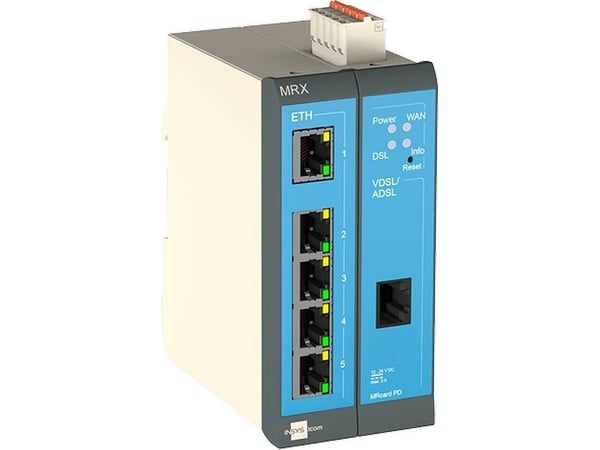 INSYS icom MRX MRX2 DSL-B - Router - DSL-modem 5-portars switch - DIN-skenmonterbar