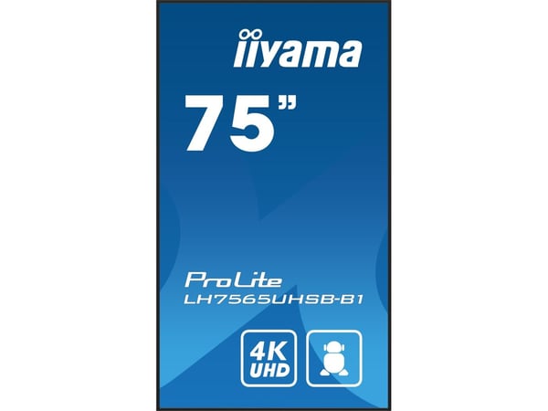 iiyama ProLite LH7565UHSB-B1 - 75" Diagonalklasse (74.5" synlig) LED-bakgrunnsbelyst LCD-skjerm - intelligent skilting - Android - 4K UHD (2160p) 3...