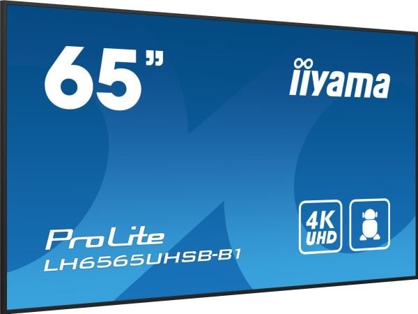 iiyama ProLite LH6565UHSB-B1 - 65" Diagonalklasse LED-bakgrunnsbelyst LCD-skjerm - intelligent skilting - Android - 4K UHD (2160p) 3840 x 2160 - svart