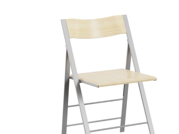 Hopfällbar stol Mini björkfanér med alu grå ben, 2-pack