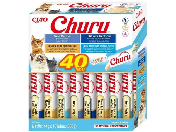 INABA Churu Variety box Tuna - Kattegodbidder - 40 x 14g