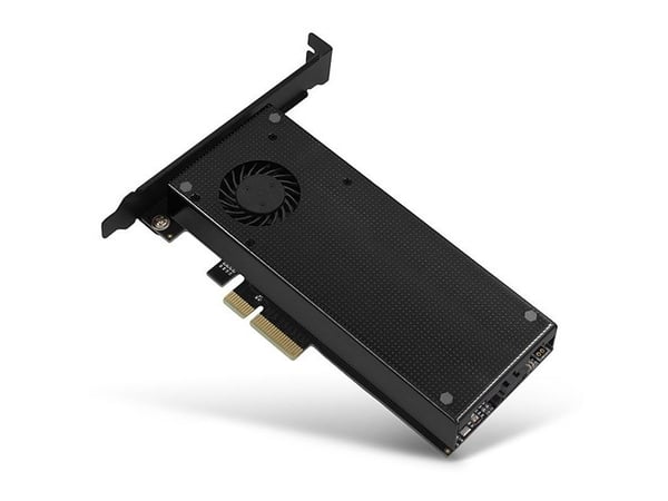 AXAGON PCEM2-DC PCI-E 3.0 4x – DUAL M.2 SSD (NVMe + SATA), dobbel spenning, to 110 mm SSD, vifte + radiator
