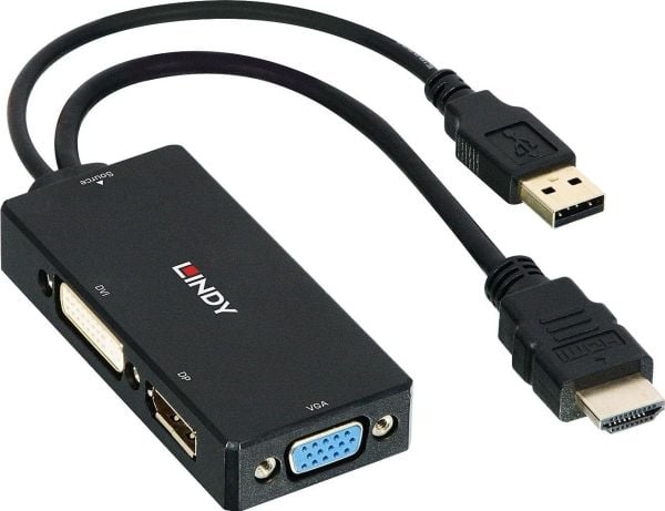Lindy 38182, 0,15 m, 2160p, Sort, DP STDP2600, DVI-D PS8222, VGA AG6200, 8 bit, 0 - 65 °C