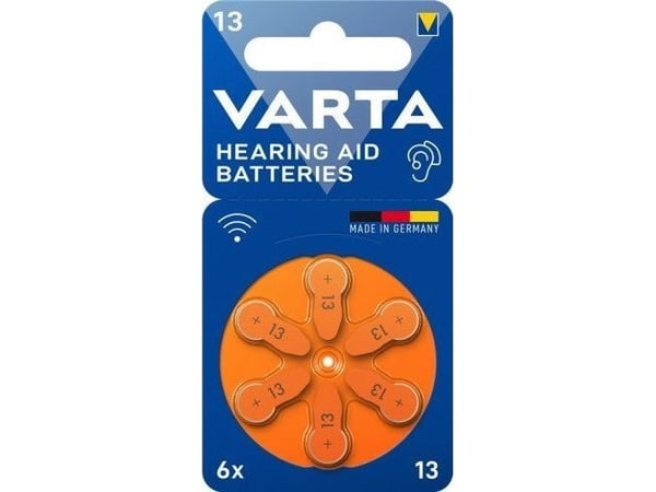 Varta 24606 101 416, Engangsbatteri, Zink-luft, 1,45 V, 6 stykker, Høreapparat, Oransje