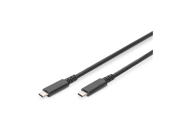 DIGITUS - USB-kaapeli - USB-C (han) til USB-C (han) - Thunderbolt 3 / USB 2.0 / USB 3.0 / USB 3.1 - 80 cm - USB Power Delivery (100 W), 8K30 Hz (76...