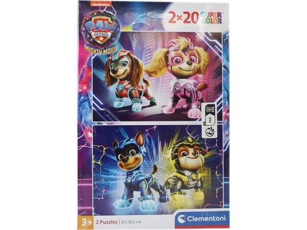 Clementoni Puslespill 2 x 20 biter Super Color Paw Patrol The Mighty Movie