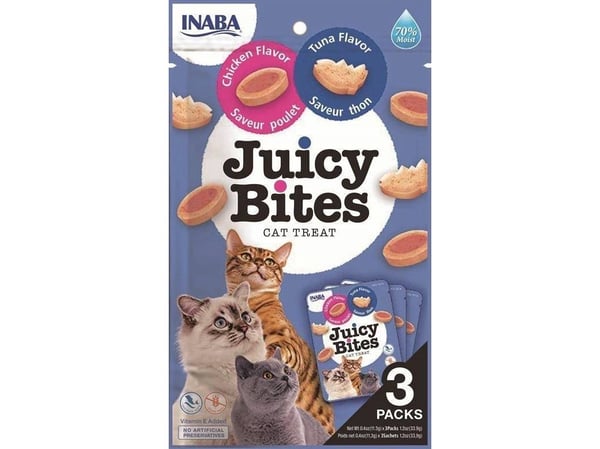 INABA Juicy Bites Chicken and tuna - Kattegodbidder - 3 x 11g