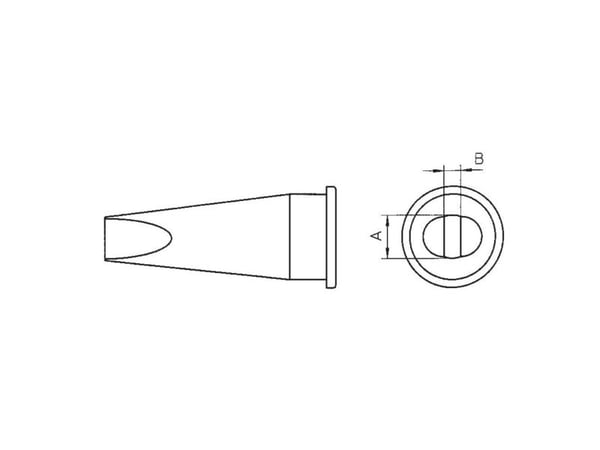 Weller LHT D, Loddespiss, Weller, 1 stykker, 4,7 mm, 1,8 mm, 25 mm