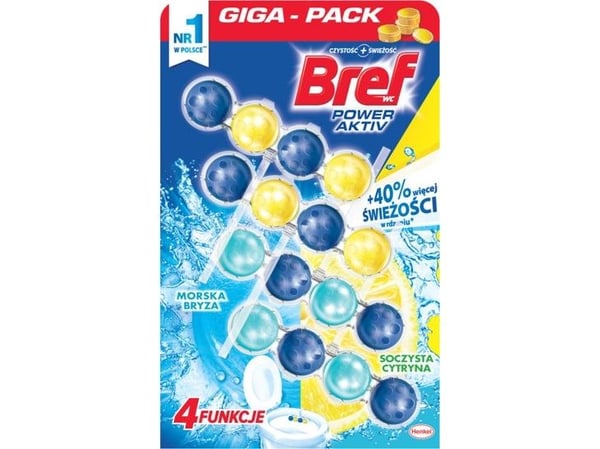 Bref WC-hängare Bref Active Citron & Hav 4x50g universell Bref WC-hängare Bref Active Citron & Hav 4x50g universell