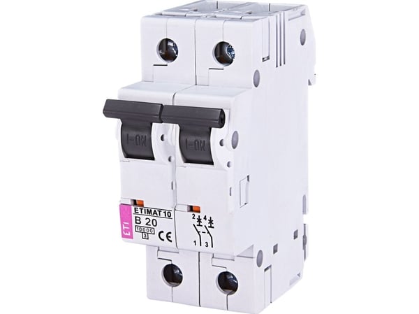 Eti-Polam 2P B 20A 10kA AC ylivirtakatkaisija ETIMAT10 (002123717)