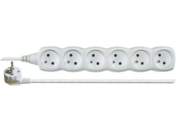 Emos 1902060500, Grunnleggende, Hvit, 6 AC-utganger, 5 m, 250 V, 10 A