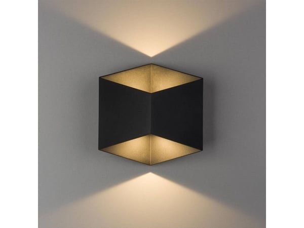 Nowodvorski vegglampe LAMPA loft TRIANGLES LED 8142 i metall, geometrisk LED 10W 3000K utendørs IP54 (svart)