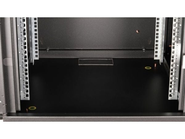 Equip EPM-07-6060-B-CBAA, Veggmonterbar hylle, 7U, Nøkkellås, Rack skinner, 18 kg, Sort