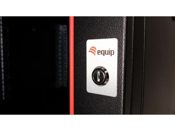 Equip EPM-07-6060-B-CBAA, Veggmonterbar hylle, 7U, Nøkkellås, Rack skinner, 18 kg, Sort