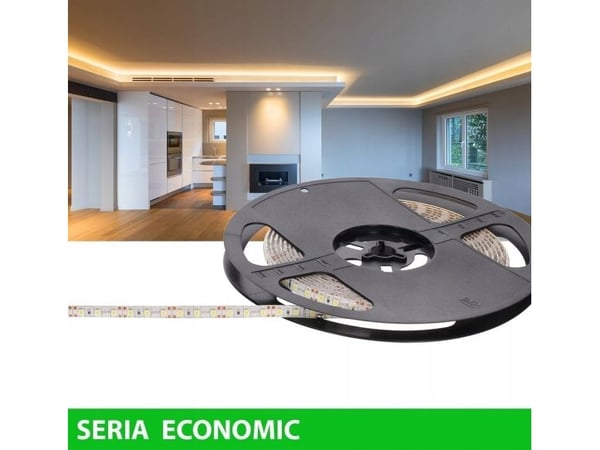 LED-tape Prescot EH007-025-8-WW25, 120 LED, Economic 12V, SMD2835, 9,6 W/m, 2800–3200K, IP63
