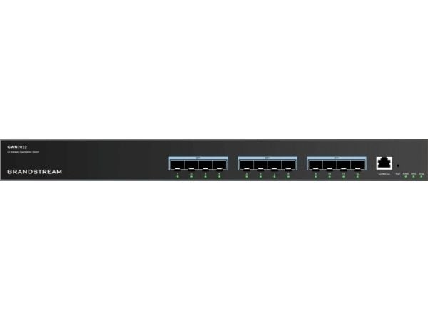 Grandstream GWN7830 Series GWN7832 - Switch - aggregation - L3 - Styrt - 12 x 10 Gigabit SFP+ - stasjonær, veggmonterbar, rackmonterbar
