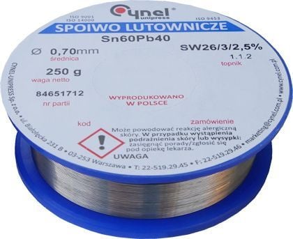 Mega tinaa kolofonin kanssa juottamiseen 1.0mm kela 100g (60312)
