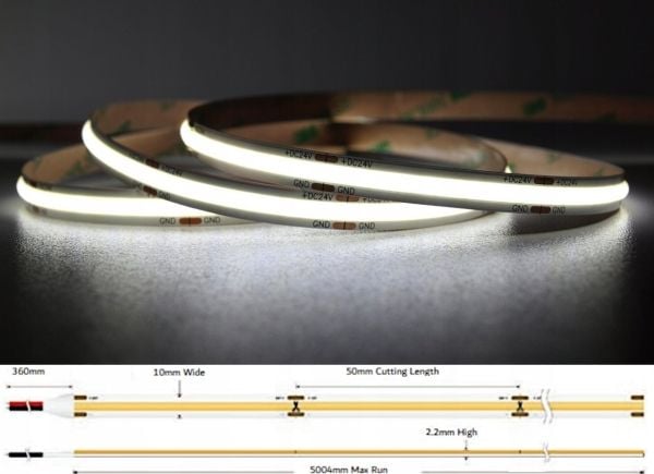 TASMA LED LED-COB-24V/12W-CW/5M - 6500 K