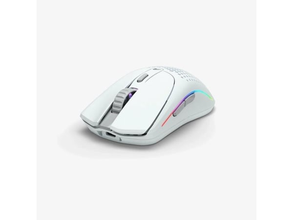 Glorious Gaming Glorious Model O Wireless 2, Høyre hendt, Laser, RF Wireless + USB Type-C, 26000 DPI, 1 ms, Hvit
