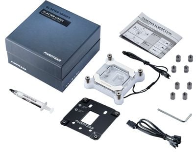 PHANTEKS C370I CPU Water Block, ARGB, Akryl - Hvit