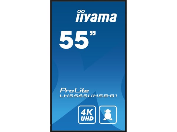 iiyama ProLite LH5565UHSB-B1 - 55" Diagonalklasse (54.6" synlig) LED-bakgrunnsbelyst LCD-skjerm - intelligent skilting - Android - 4K UHD (2160p) 3...