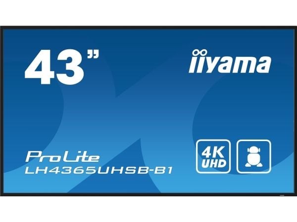 iiyama ProLite LH4365UHSB-B1 - 43" Diagonalklasse (42.5" synlig) LED-bakgrunnsbelyst LCD-skjerm - intelligent skilting - Android - 4K UHD (2160p) 3...