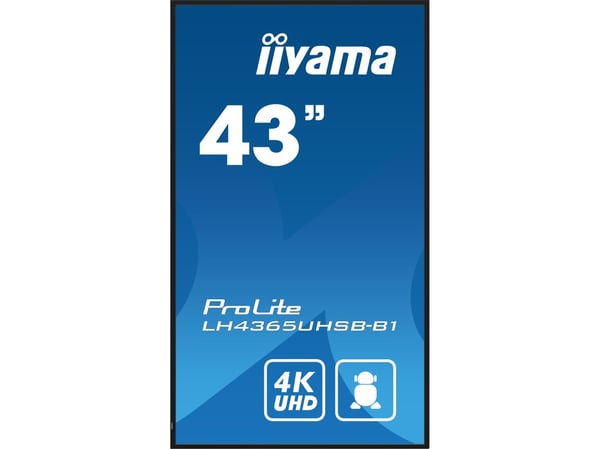 iiyama ProLite LH4365UHSB-B1 - 43" Diagonalklasse (42.5" synlig) LED-bakgrunnsbelyst LCD-skjerm - intelligent skilting - Android - 4K UHD (2160p) 3...