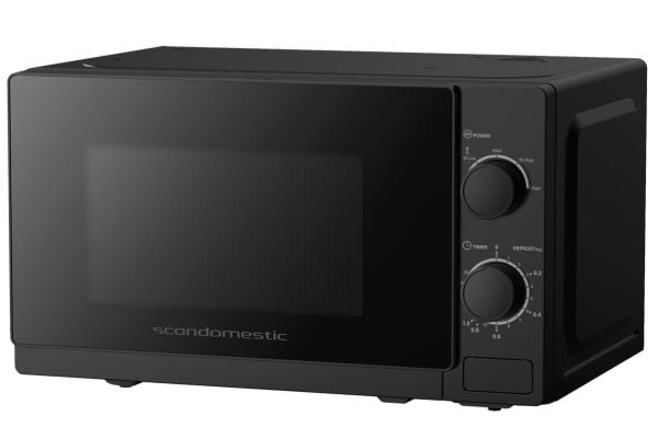ScanDomestic MWS20B, Benkeplate, Solo mikrobølge ovn, 20 l, 700 W, Rotasjon, Sort