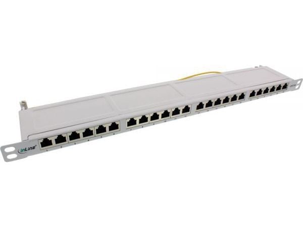 InLine 76824E, Cat6a, Telinekiinnitys, 0.5U, Harmaa, 482,6 mm, 1,27 kg