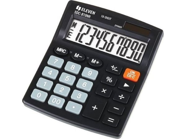 Eleven Eleven SDC810NR kalkulator svart skrivebordmodell 10 siffer dobbel strømforsyning