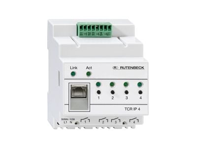 Rutenbeckin etäkytkentälaite TCR IP 4, vaaleanharmaa RAL 7035 4 sähkölaitteen kytkemiseen TCP/IP-verkon kautta (700802610)