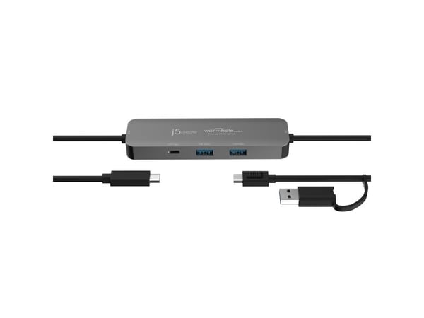 j5create Wormhole Switch JCH462 - KVM / lyd / USB-svitsj - display sharing - 2 x KVM port(s) - 1 lokalbruker - stasjonær - TAA-samsvar