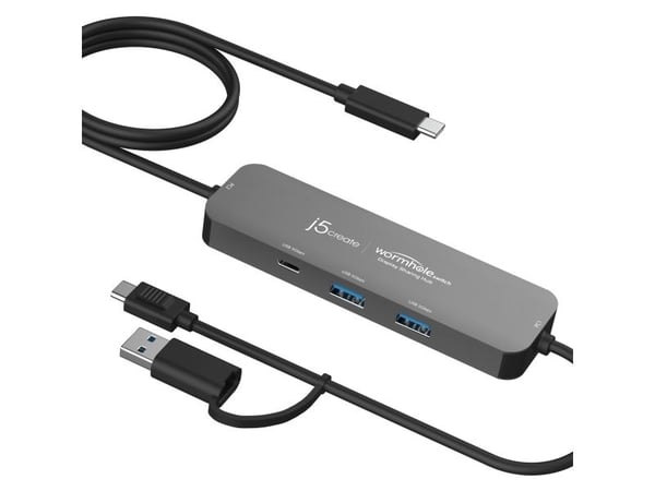 j5create Wormhole Switch JCH462 - KVM / lyd / USB-svitsj - display sharing - 2 x KVM port(s) - 1 lokalbruker - stasjonær - TAA-samsvar