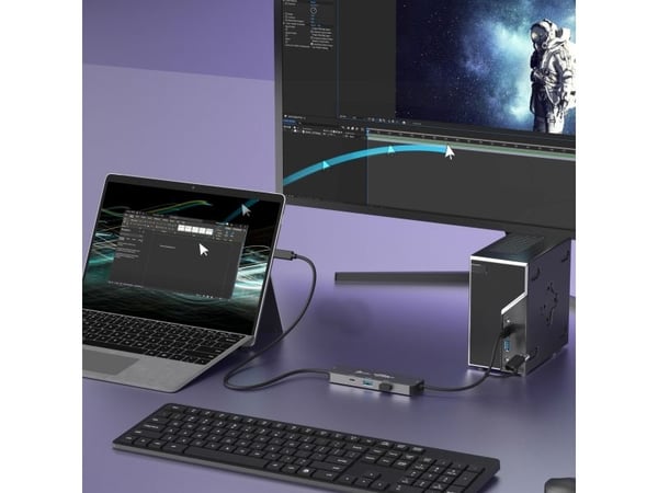 j5create Wormhole Switch JCH462 - KVM / lyd / USB-svitsj - display sharing - 2 x KVM port(s) - 1 lokalbruker - stasjonær - TAA-samsvar