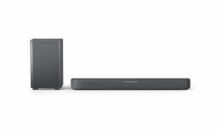 Philips TAB5309 - Lydplankesystem - for hjemmeteater - 2,1 kanaler - trådløs - Bluetooth - 120 watt (Total) - mørk grå