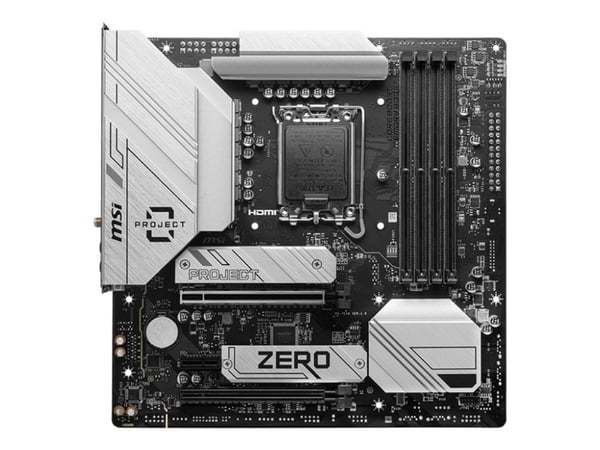MSI B760M PROJECT ZERO - Hovedkort - micro ATX - LGA1700-sokkel - B760 Chipset - USB 3.2 Gen 1, USB 3.2 Gen 2, USB-C 3.2 Gen2, USB-C 3.2 Gen 2x2 - ...