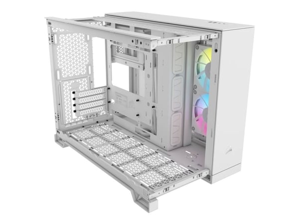 CORSAIR iCUE LINK 2500X RGB - Mid tower - micro ATX - sidepanel med vindu (herdet glass) - ingen strømforsyning (ATX) - hvit - USB/lyd