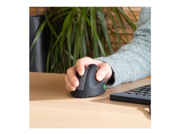 R-Go Ergonomic mouse HE Break - Vertikal mus - ergonomisk - høyrehendt - 5 knapper - trådløs - Bluetooth 5.0 - svart