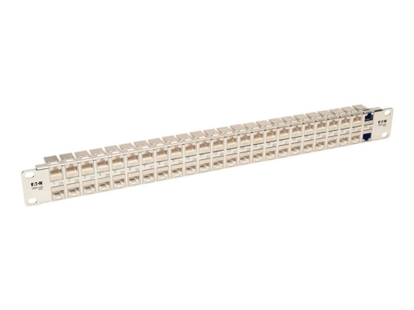 Eaton Tripp Lite Series 48-Port Cat6a Patch Panel Rackmount Shielded Feedthrough RJ45 1U - Koblingspanel - CAT 6a - STP - RJ-45 X 48 - 1U - 19" - T...