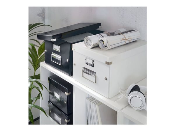 Leitz Click & Store - Medieoppbevaringseske - kapasitet: 20 DVD, 40 DVD (smal boks) - svart