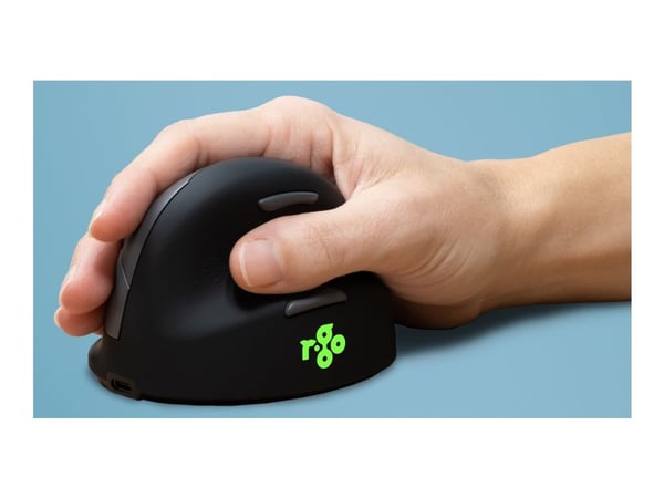 R-Go Ergonomic mouse HE Break - Vertikal mus - ergonomisk - small, AGR certified, for hand size ?165 mm - høyrehendt - optisk - 5 knapper - trådløs...