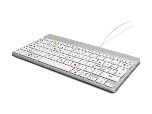 R-Go Compact Break - Tastatur - with integrated break indicator - USB-C - QWERTY - Nordisk - hvit