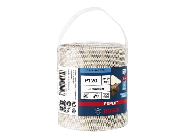 Bosch Expert M480 Net - Sliperull - grovkorn: P120 - 93 mm x 5 m