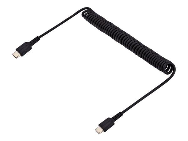 StarTech 3ft (1m) USB C Charging Cable, Coiled Heavy Duty Fast Charge & Sync USB-C Cable, High Quality USB 2.0 Type-C Cable, Rugged Aramid Fiber, T...