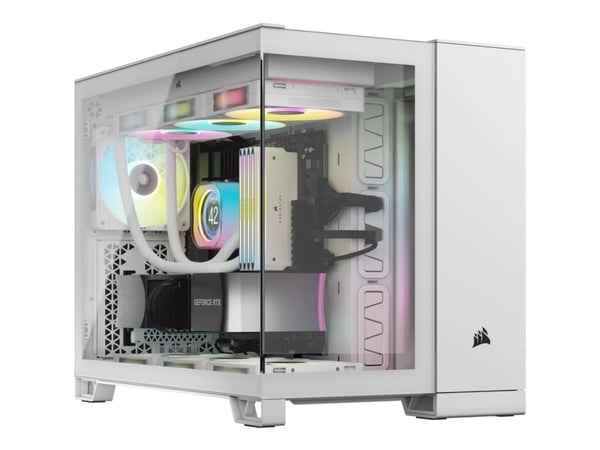 CORSAIR iCUE LINK 2500X RGB - Mid tower - micro ATX - sidepanel med vindu (herdet glass) - ingen strømforsyning (ATX) - hvit - USB/lyd