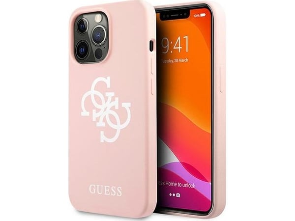 Guess GUHCP13LLS4GWPI iPhone 13 Pro / 13 6.1"-deksel - pink/pink hard case - silikon 4G-logo Guess GUHCP13LLS4GWPI iPhone 13 Pro / 13 6.1"-deksel - pink/pink hard case - silikon 4G-logo